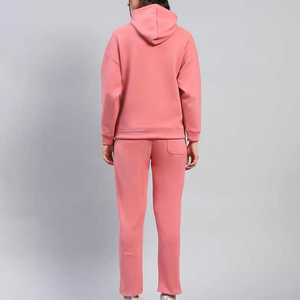 Sudaderas con capucha con logotipo personalizado, chándales para correr, chándal en blanco para mujer, conjunto de pantalones de chándal y sudadera con capucha de algodón y poliéster - Product Image 4