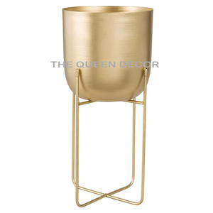 Ensemble de jardinières de fleurs décoratives de salon de luxe 3 pièces nouvelle Texture aluminium métal sol de jardin Pot de fleur et jardinière - Product Image 3