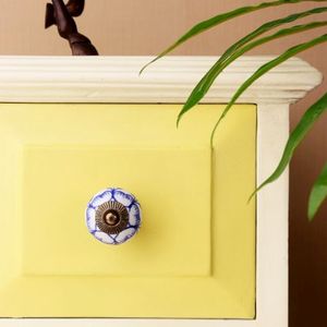 Boutons en céramique pour chambre d'enfants, poignées bleues Vintage, porte papillon, armoires de cuisine, meubles, tiroir, 3.81 cm, CK-403 - Product Image 5