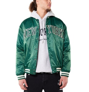 Veste d'hiver réversible en satin personnalisée avec logo, style bomber, pour homme, motif écossais, légère et imperméable, vente en gros - Product Image 2