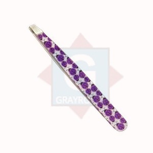 Pinzas para cejas injertadas profesionales de alta calidad, diseño personalizado, pinzas para cejas inclinadas de acero inoxidable, antideslizantes para salones - Product Image 1