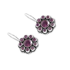 Pendientes de Plata de Ley 925 con Rubí Natural y Diamantes, Regalo Perfecto para Aniversario para Ella - Product Image 1