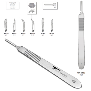 ด้ามมีดผ่าตัด BP หมายเลข ชุดเครื่องมือผ่าตัดกระดูกและข้อแบบแมนนวล 3 ชิ้น ทำจากสแตนเลส ใช้ซ้ำได้ ฆ่าเชื้อได้ด้วยหม้อนึ่งความดัน - WORLD PRECISION SURGICAL - Product Image 5