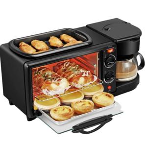 Machine à café et <span class=keywords><strong>petit</strong></span>-<span class=keywords><strong>déjeuner</strong></span> multifonction 3-en-1 pour la maison, four électrique 110V/220V, grille-pain et plancha - Product Image 2