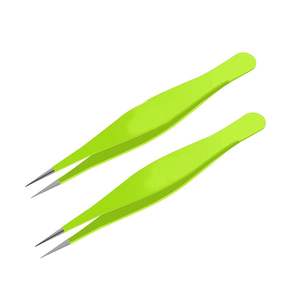 Pinces à cils professionnelles en acier inoxydable, antistatiques, durables, de précision, pour soins de beauté, outils d'extension de cils, angulaires et dentelés - Product Image 4