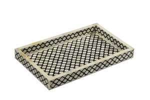 Personnalisé de haute qualité fabriqué à la main en bois naturel Floral vadrouille os incrustation plateau de service pour la maison Restaurants hôtel pour le Ramadan inde - Product Image 3