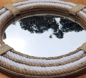 Nautical Coastal Round Rope <b>Mirror</b> - Home Decor Large <b>Wall</b> <b>Mirror</b> - Product Image 1