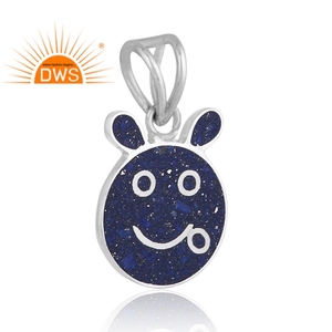 Meilleure vente pendentif en argent Sterling fin naturel Lapis Lazuli pierre précieuse pièce de monnaie bijoux personnalisés pour les femmes cadeau pour elle - Product Image 1