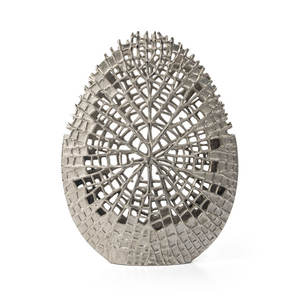 แจกันดอกไม้โลหะทรงใยแมงมุมทำมือทรงแจกันโลหะสีเงินแจกันเหล็กหล่อทำด้วยมือ2025 - Product Image 1