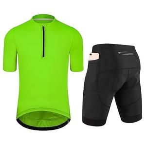 Conjunto de Jersey de Ciclismo de color sólido para hombre con manga corta rápida nombre personalizado en blanco precio barato proveedor para uniforme de ciclismo transpirable - Product Image 1