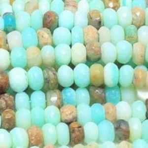 Cuentas Rondelle facetadas de ópalo de roca natural, 6mm, 7mm, hebras de piedras preciosas sueltas, materiales para hacer joyas, venta al por mayor de India - Product Image 3