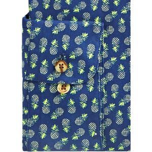 Camicia da uomo Bar III Maxs con stampa ananas, abbottonata, blu navy/giallo, taglia S - 100% cotone popeline traspirante - Product Image 2