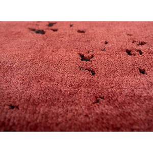 Alfombra Kavi de Color Sólido, Tejida a Mano con Lana y Seda de Bambú, Diseño Teoría del Caos en Rojo Anaranjado para Decoración de Sala de Estar -Esk-327 9x12 - Product Image 3