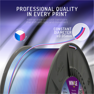 Filamento PLA Tricolor WINKLE Silk de 1.75mm y 1kg para Impresora 3D, Material Biodegradable de Alta Precisión, Fácil de Imprimir, FDM, Venta al Por Mayor - Product Image 3