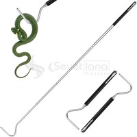 Sevetlana qualité supérieure 18 "outils de crochet de serpent en caoutchouc poignée antidérapante crochet de Reptile pour les soins des animaux de compagnie couleur rose