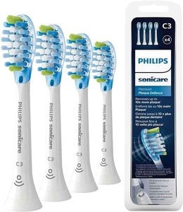Phillip pour Sonicare C3 (HX9044/17) brosse à dents électrique rechargeable blanche de qualité supérieure 4-Pack 'Plaque Defense' remplacement souple - Product Image 4