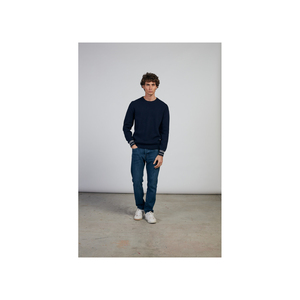 Moda italiana uomo abbigliamento ecologico 100% cashmere maglione girocollo tinta unita - Product Image 1