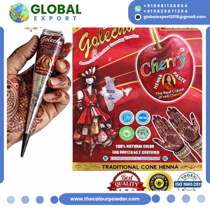 Golecha Herbal Cherry Red <b>Henna</b> Mehndi <b>Cone</b> For Hands Or Feet & Body Art Used In Wedding Ceremonies&Bridal Mehndi FDA Certified - Product Image 2