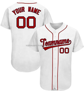 Maillot de baseball personnalisable unisexe respirant OEM vêtements de sport en polyester sublimé imprimé du nom personnalisé couleur unie grande taille - Product Image 1