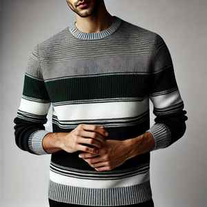 Pulls à col rond de haute qualité pour hommes tricots personnalisés mélange de laine à la mode Style moelleux floue fabricant direct - Product Image 2