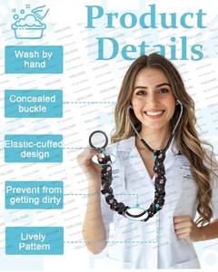 Funda de estetoscopio Vaslcare con bonito patrón de flores, accesorio de fuente de alimentación Manual elástico para enfermeras en instrumentos quirúrgicos - Product Image 3