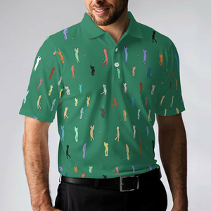 Polo de golf personnalisé direct d'usine pour hommes 100% personnaliser impression sublimée conception Performance polo de golf pour homme - Product Image 5