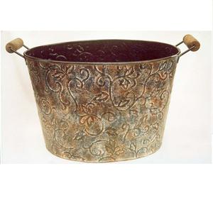 Macetero de Metal con Acabado Dorado y Rojo Brillante para Decoración de Hoteles, Artículos de Decoración para el Hogar y Jardín - Product Image 3