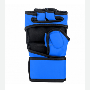 Gants de boxe MMA en cuir avec logo personnalisé, respirants, légers, antidérapants, demi-doigts, entraînement professionnel, sparring, fermeture auto-agrippante - Product Image 3