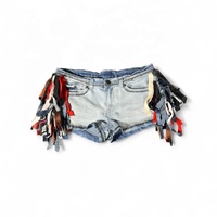 Jean en denim vintage d'été, coupe mi-serrée, boutonné, écologique, séchage rapide, haute qualité, sexy, avec broderies et patchs, effet push-up, grandes tailles
