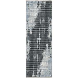 Netline Home Abstract Linework <b>Navy</b> <b>Blue</b> Modern Washable <b>Rug</b> - Product Image 2
