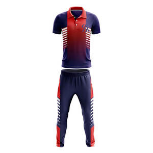 Uniformes de cricket sublimados de media manga con diseño de nombre de equipo para uso profesional conjunto transpirable precio barato OEM Service - Product Image 1