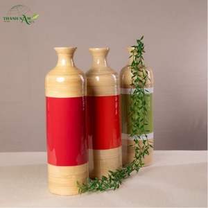 Color Coated Spun Bamboo Art Deco Coiled Handmade Eco-Friendly Tabletop <b>Decorative</b> <b>Vase</b> - Product Image 6