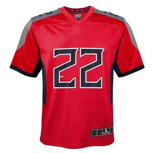 Camiseta Deportiva de Malla Personalizada de Fútbol Americano 2025, Manga Corta, Verano, 100% Poliéster, Antibacteriana, Impresión Personalizada, Bordado Retro - Product Image 2