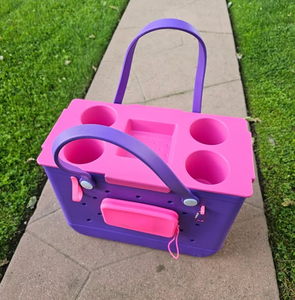 Bolsa de Playa Premium de EVA con Compartimentos, Bandeja para Snacks, Portavasos, Soporte para Teléfono y Tapa de Almacenamiento para Bolsa de Goma - Product Image 4
