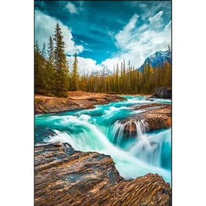 Stampa su tela della fiume turchese di Fida che scorre tra le rocce - Product Image 6