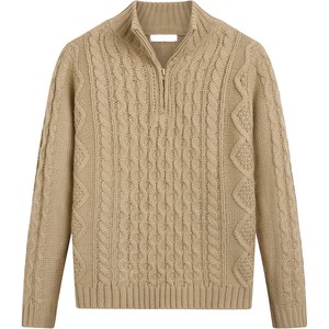 Pull à col roulé à manches longues en coton tricoté épais avec logo personnalisé, automne-hiver, garçons, écologique, respirant, anti-froissement - Product Image 5