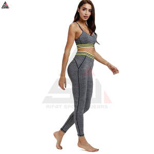 ชุดโยคะ2ชิ้นสำหรับสตรีชุดออกกำลังกายแบบไร้รอยต่อชุดเล่นโยคะสำหรับสตรีมีเชือกผูกเอวสูงกำหนดได้เองแฟชั่น - Product Image 2