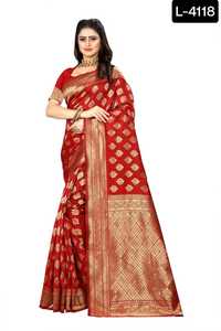 Indian Designer Georgette Saree Banarasi Silk Blouse Piece New Trendy Soft Weaving Heavy Pallu Banarasi Silk Is Main Material - Product Image 5