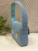 Sac fourre-tout décontracté perlé bleu tortue pour femme, accessoire de mode moderne de luxe pour soirée, mariage et fête, vente en gros à l'exportation