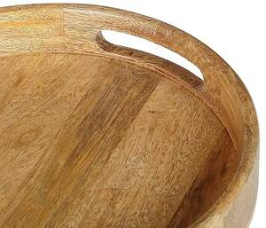 Plateau de service en bois rustique fait à la main, bois naturel, décoration de ferme pour table de cuisine, pour servir de la nourriture ou comme centre de table - Product Image 3