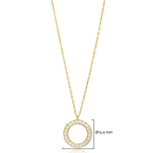 Rond Creux Conception Cubique Zircon Dainty Charme Collier Pendentif En Gros Turc 925 Bijoux En Argent Sterling - Product Image 2