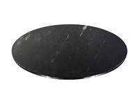 Ensemble de table à manger ronde en marbre noir Martino de style français moderne et luxueux avec pieds en métal croisés, idéal pour les hôtels et les bureaux, avec fonction pliable