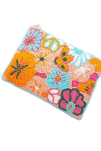 Porte-monnaie en perles de rocaille brodées avec motif de mode Design unique Pochette à monnaie perlée faite à la main d'Inde - Product Image 6