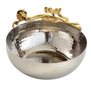 Vajilla de fiesta de boda de aspecto real, cuenco decorativo para servir alimentos, cuenco de Metal para servir frutas, cuenco para servir hecho a mano - Product Image 6