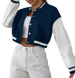Chaqueta Bomber bordada clásica, ropa de calle Premium para estilo Chicago inspirado en Unisex, cuello alto de lona con capucha y letras delanteras - Product Image 3
