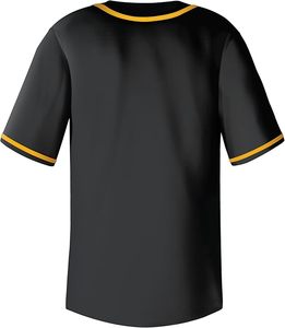 Vente en gros Maillot de baseball softball réversible personnalisé Chemise à col en V jaune avec service OEM Maillot de baseball teint en tissu souple - Product Image 3
