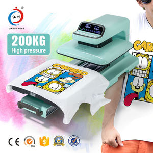 Presse à chaud électrique automatique haute pression à plat multicolore pour l'impression de t-shirts - Product Image 1