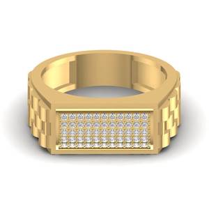 2.00Ct Or Jaune Iced Out VVS Moissanite Diamant Coupe Ronde Bague Anniversaire Pour Homme Hip Hop Argent Sterling 925 - Product Image 5