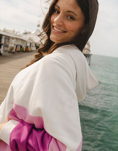 Sweat à capuche pour femme à épaules tombantes ultra-blanc avec logo personnalisé, anti-rides et respirant, sweat à capuche zippé pour femme, vente chaude - Product Image 4