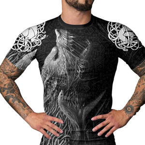 Rashguard de lutte personnalisé à sublimation, 100% polyester, pour hommes, plusieurs couleurs, haute qualité, respirant, séchage rapide, MMA - Product Image 4